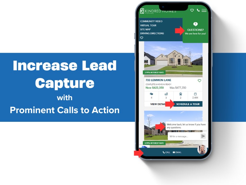 Home Builder website calls to action