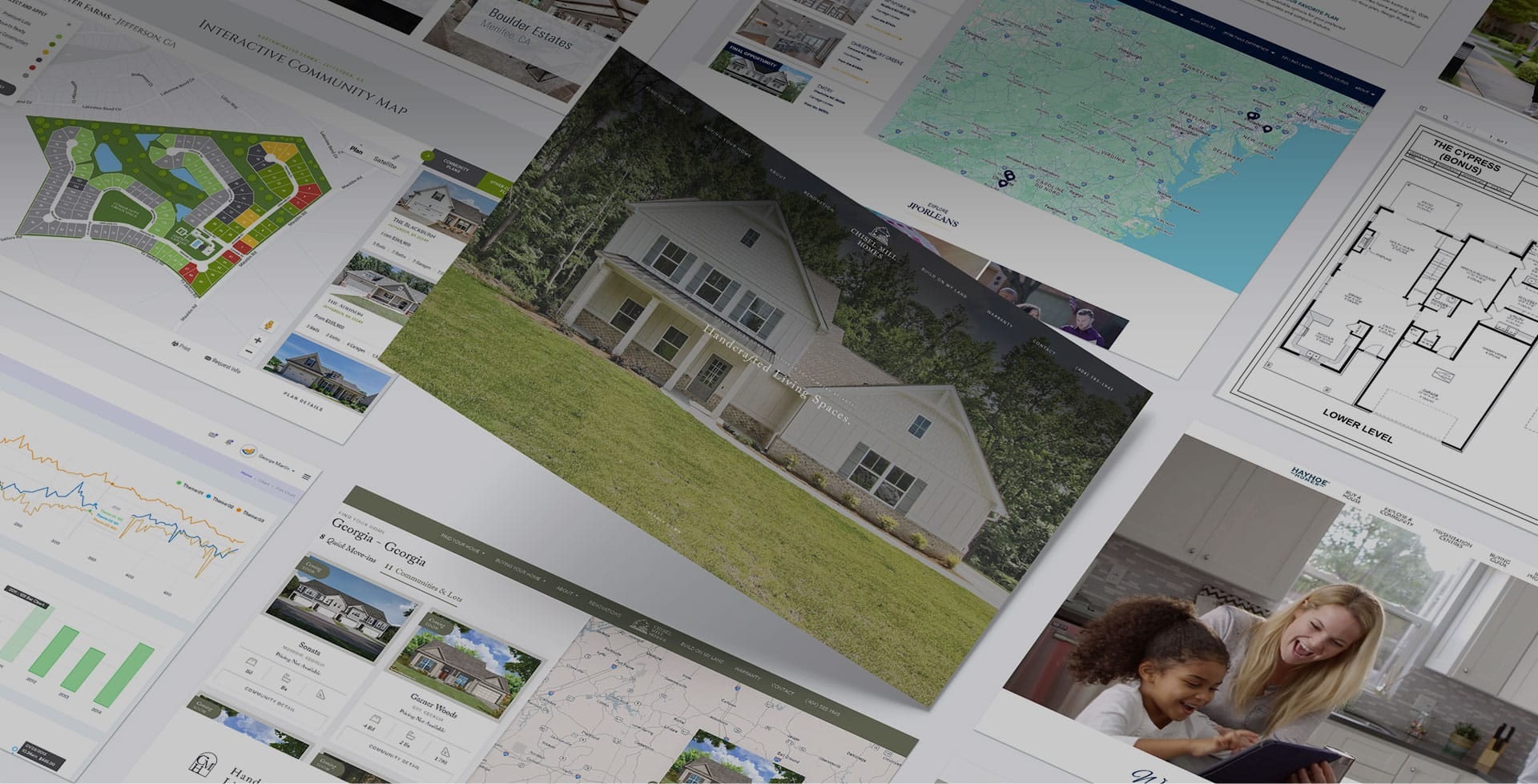 Collage of home builder websites