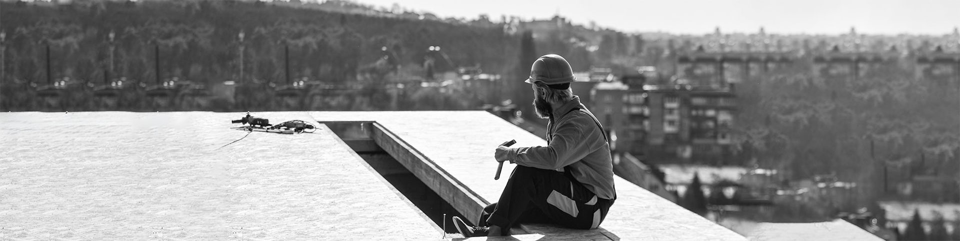 Builder on roof