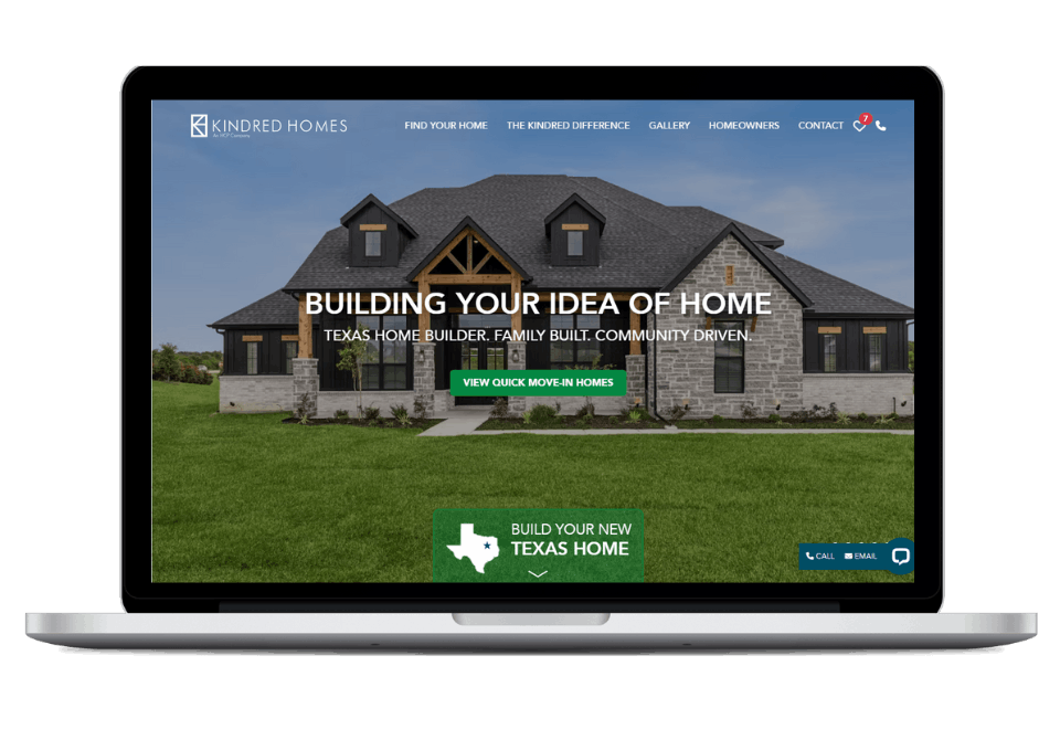 Blue Tangerine Home Builder Website on Laptop