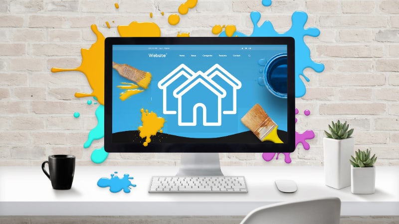 Home Builder website design on a computer